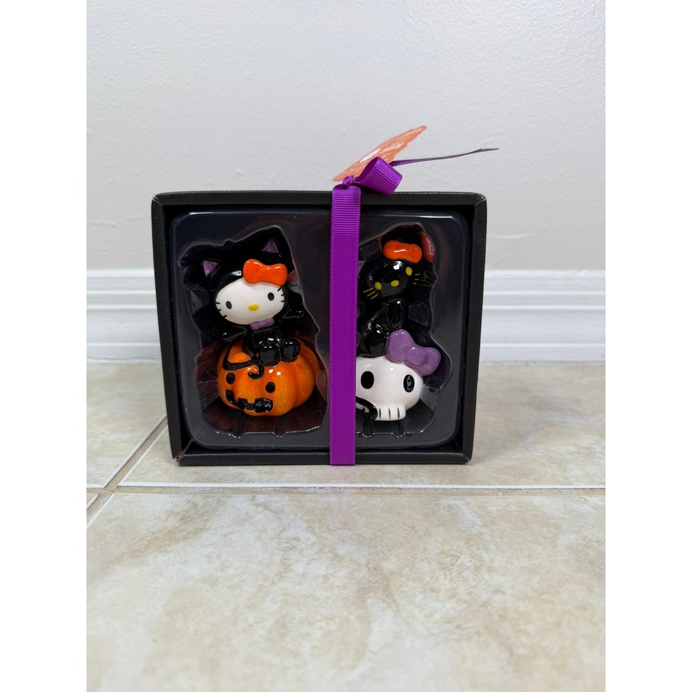 Sanrio Hello Kitty Salt and Pepper Shaker Set OS Orange New Halloween Blue Sky